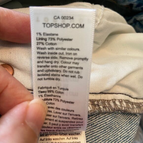 NWT Topshop Jeans Womens‎ 7 29x32 High Waist Straight Medium Washed Distressed - Picture 5 of 12